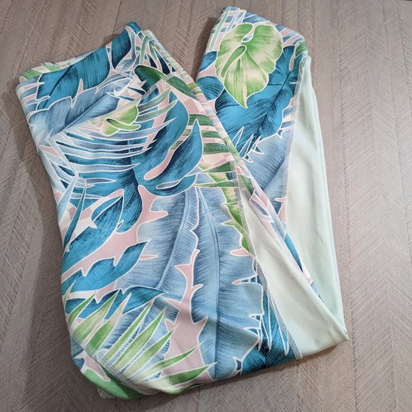 Nike Pants - Nike Dri-Fit Blue and Green Tropical Capri Leggings Size L